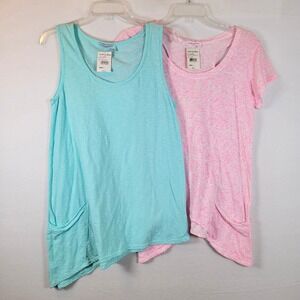Fresh Produce Womens Tunic Tank Summer Top Shirt Lot Size Small Pink Green Beach